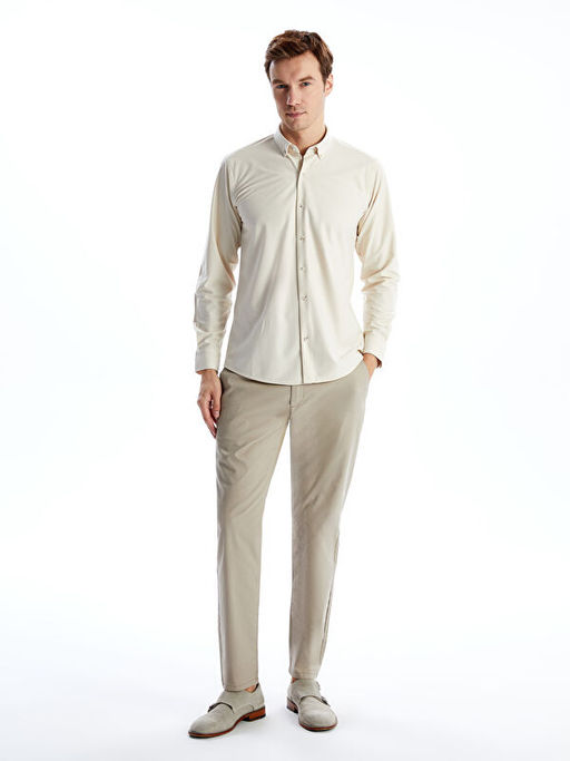 Slim Fit Uzun Kollu Kadife Erkek G?mlek