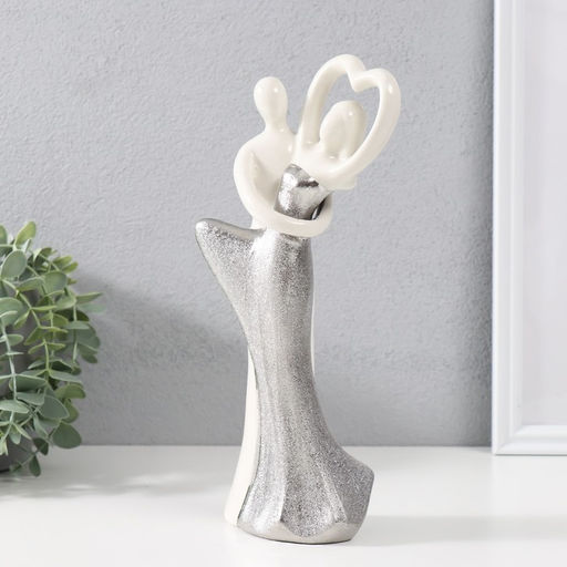 Фигурка керамика В объятиях любви, серебристо-белый, 24.6?11.8?6 см