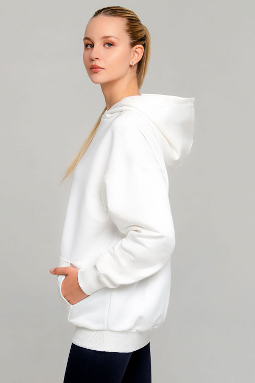 Арт. 15102 Худи женское оверсайз 44-52 (5 шт) Цвет:молочный - Калинка фото 11