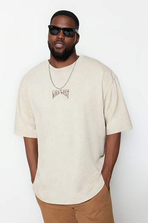 B_y_k Beden Ta_ Oversize/Geni_ Kesim %100 Pamuklu T-Shirt TMNSS25BF00008 - Trendyolmilla фото 2