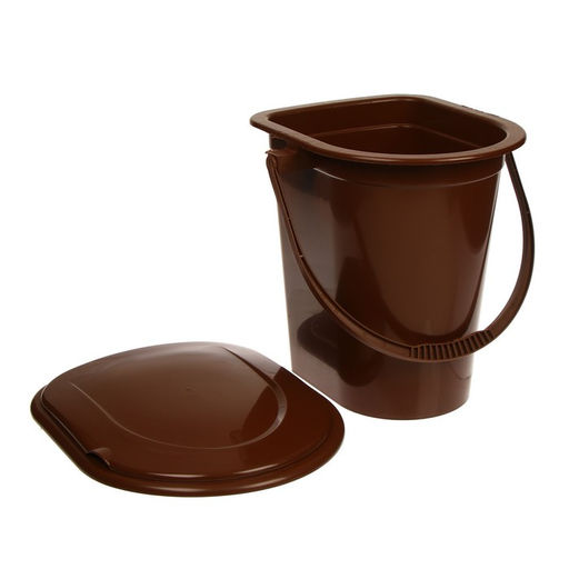 Ведро - туалет, h=39 см, 17 л, съёмный стульчак, коричневое