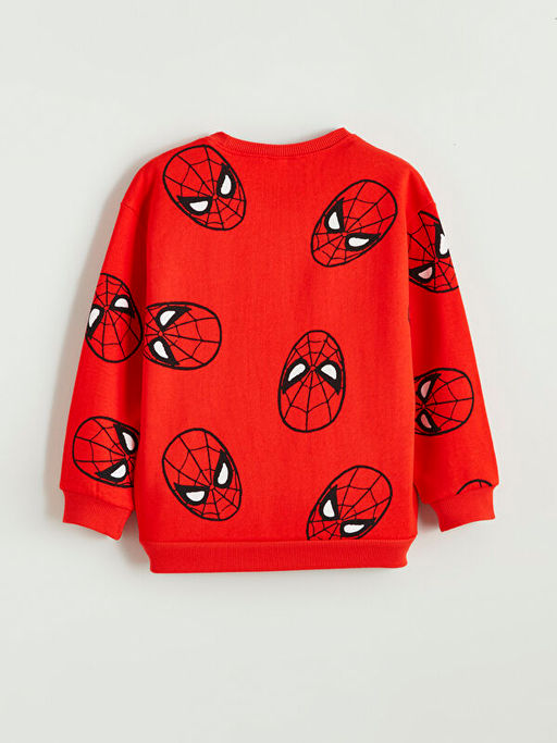 Bisiklet Yaka Marvel Bask?l? Erkek ?ocuk Sweatshirt