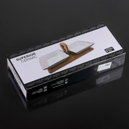 Набор салатников керамических «Эстет. Сердце», 32,5×15×12,5 см, 2 предмета, цвет белый