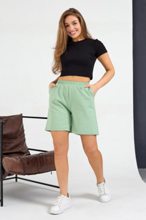 Шорты женские трикотажные мод. 2006 Тр. Цвет: св. зеленый - Стильб фото 7