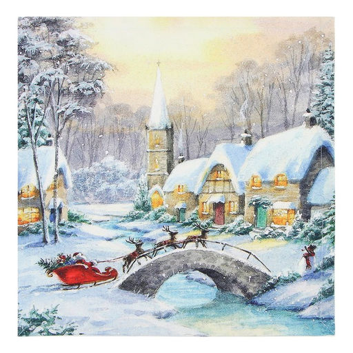 Набор салфеток сервировочных «Этель. Рождественский вечер», 40×40 см - 4 шт., 100% хлопок, саржа 190 г/м²