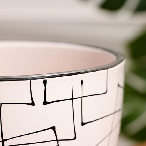 Горшок для цветов «Иллюзия», керамический, с поддоном, 5 л, белый с геометрическим орнаментом