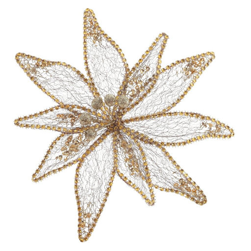 Цветок искусственный "Пуансеттия" (на клипсе), L23 W23 H12 см