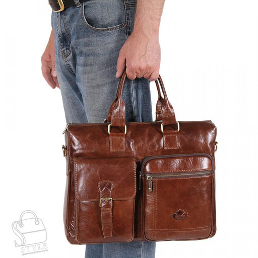 Портфель мужской кожаный 0065Z brown Zinimsk - S-style фото 2