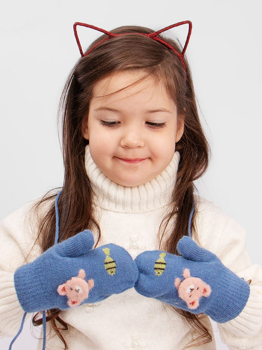 Варежки детские на шнурке Kim Lin  фото 2