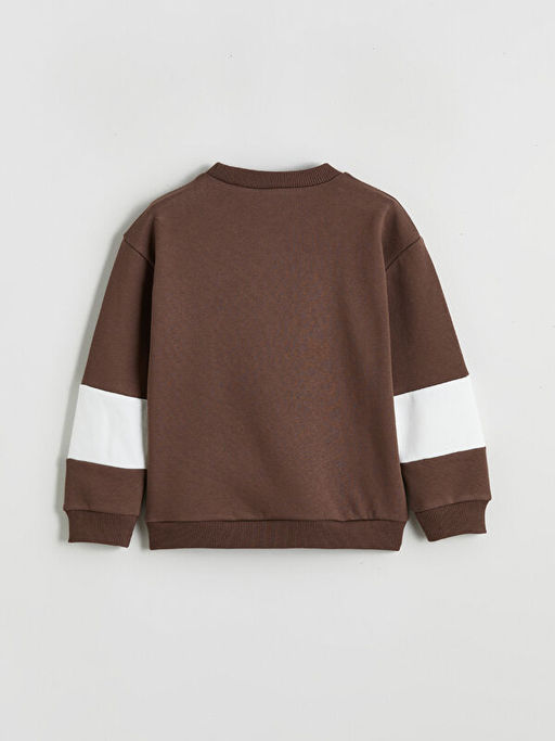 Bisiklet Yaka New York Bask?l? Erkek ?ocuk Sweatshirt