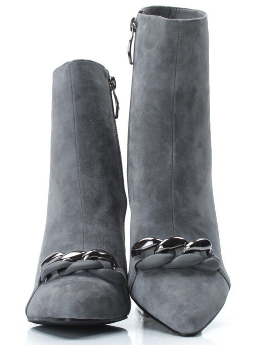 01-PCM343-6 DK. GRAY Ботинки демисезонные женские (натуральная замша, байка)