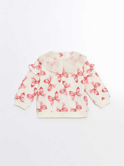 Bebe Yaka Bask?l? K?z Bebek Sweatshirt ve Tayt 2li Tak?m - Waikiki фото 2