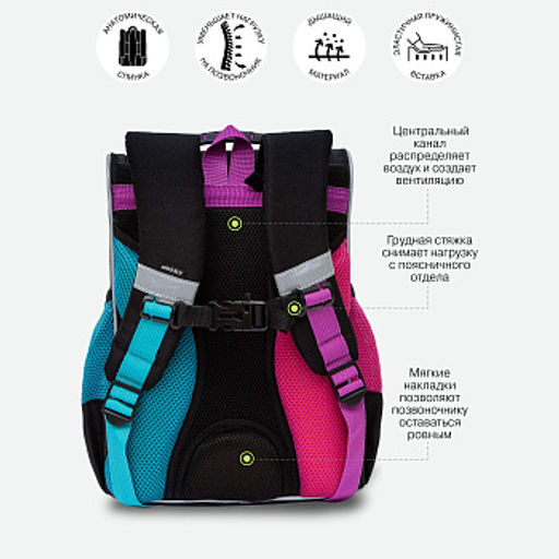 RAm-484-5 Рюкзак школьный с мешком