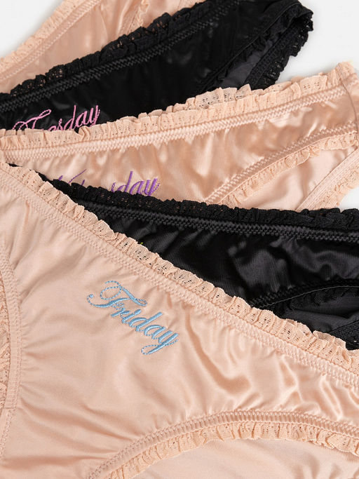 Infinity / Трусы женские в наборе из 5 шт. Selia черный с бежевым - Infinity Lingerie фото 9