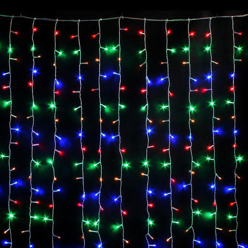 Занавес светодиодный 100 LED 1,5*1,5 м прозрачный провод цветной