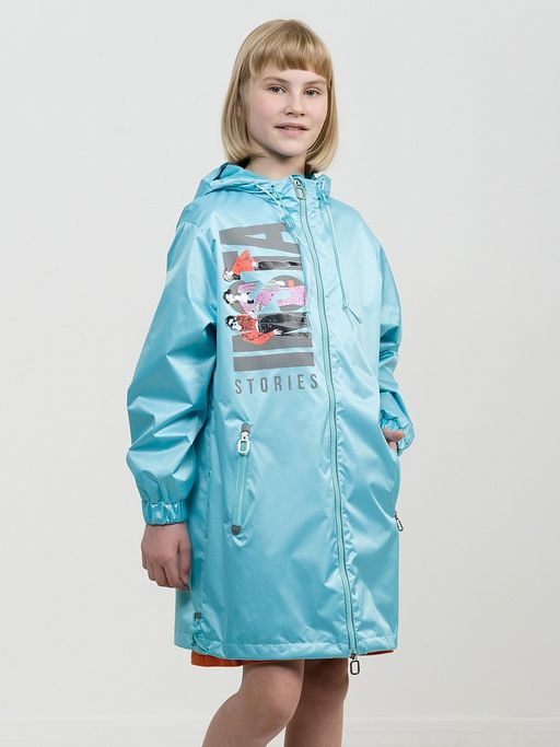 PELICAN, плащ для девочек, Бирюза  фото 4