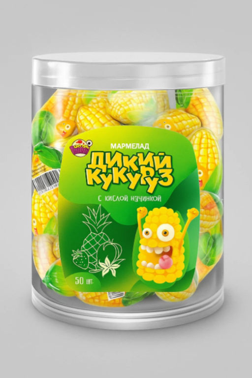 Мармелад Дикий кукуруз с жидкой начинкой, 50 шт