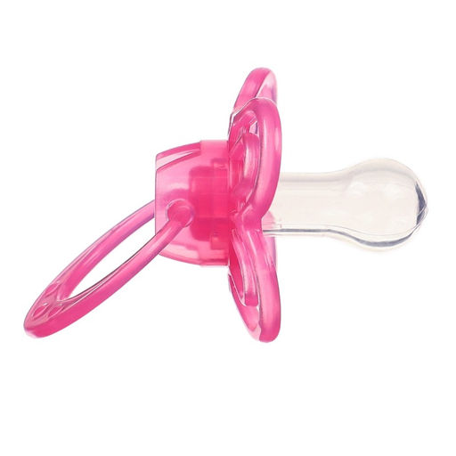 Набор Соска - пустышка с держателем, SL, КЛ +6 мес., с колпачком «Бабочка», розовый