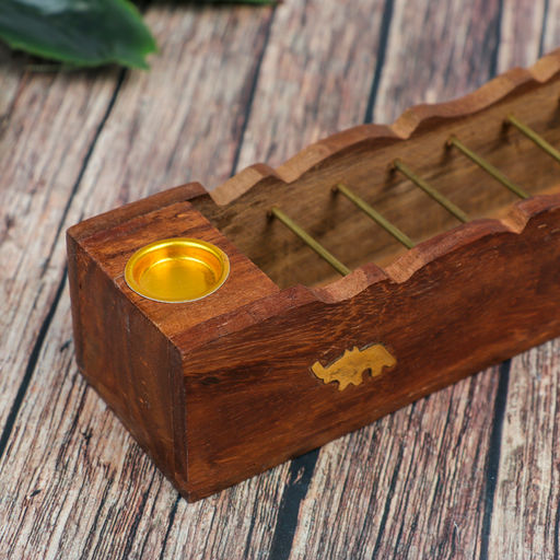 Подставка под благовония «Слоны», 25×4×4 см, дерево