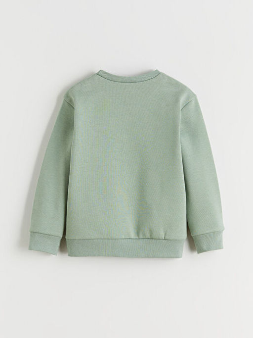 Bisiklet Yaka Bask?l? K?z ?ocuk Kal?n Sweatshirt