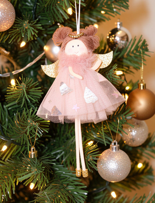 Игрушка елочная, 17 см, пенопласт/полиэстер, золотистая, Ангел, New year - Anna lafarg фото 4