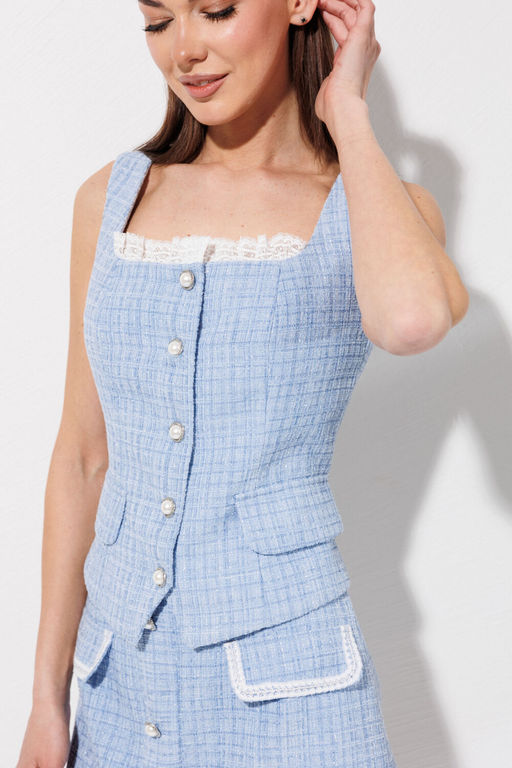 Жилет VN Fashion 1104 голубой