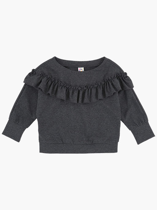 Лонгслив для девочки UD 6944 черный меланж - Mini maxi фото 3