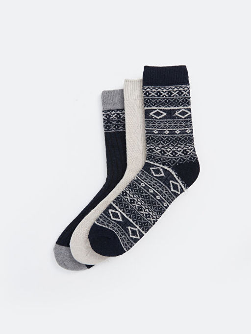 Desenli Erkek Soket ?orap 3l?