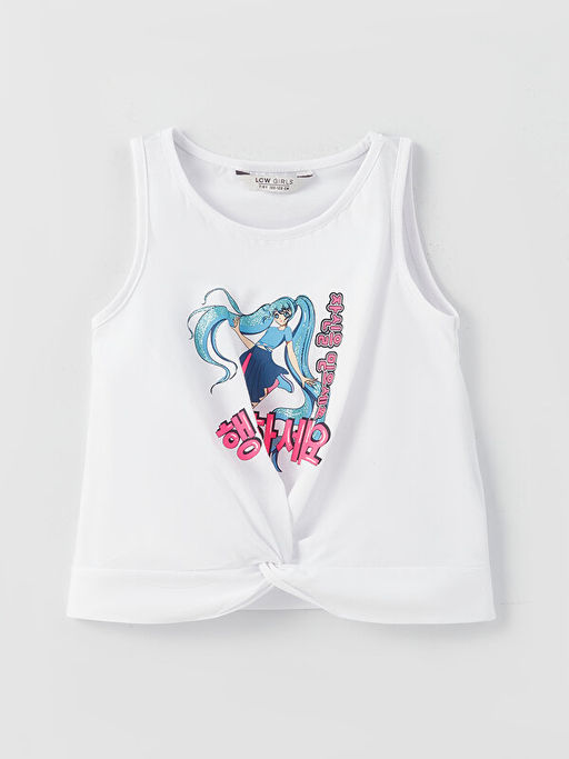 Bisiklet Yaka Bask?l? K?z ?ocuk Atlet