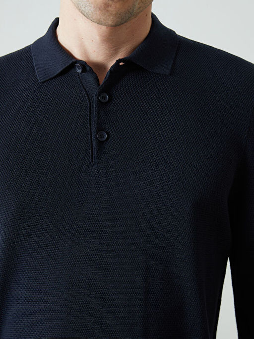 Polo Yaka Uzun Kollu Erkek Triko Kazak