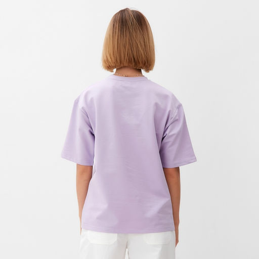 Футболка оверсайз с нашивкой женская MINAKU: One Most Brand, сиреневая, размер 44