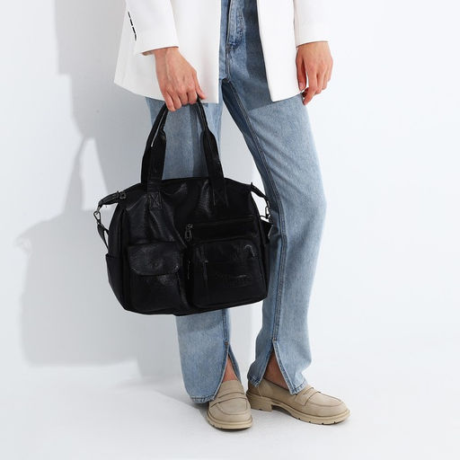 Сумка-тоут на молнии цвет чёрный - Simaland фото 8