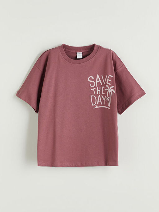 Bisiklet Yaka Bask?l? Erkek ?ocuk Ti??rt