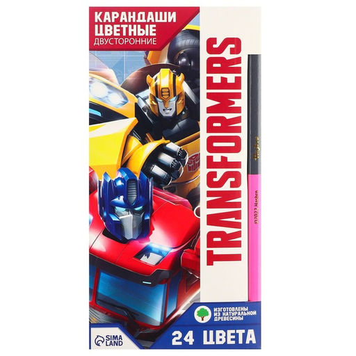 Цветные карандаши 24 цвета, двусторонние, Трансформеры - Hasbro фото 6