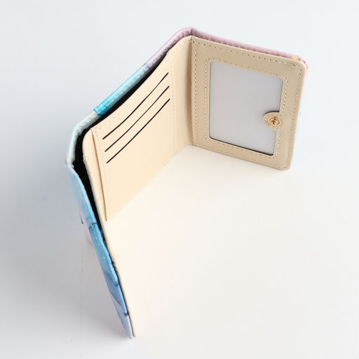 Кошелёк женский на кнопке, 10×1.5×8 см, с принтом, сиреневый