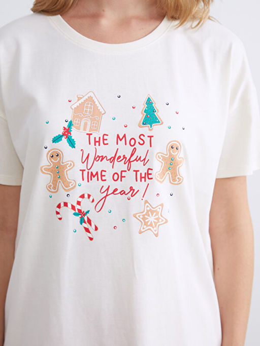 Y?lba?? Temal? Kad?n ?ortlu Pijama Tak?m?