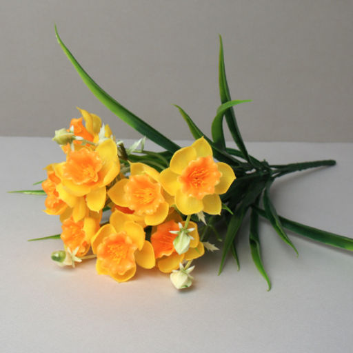 Цветок искусственный Нарцисс букет 35 см 10 голов / FJ-10/2 /уп 2/600/ - Галеонтрейд фото 2