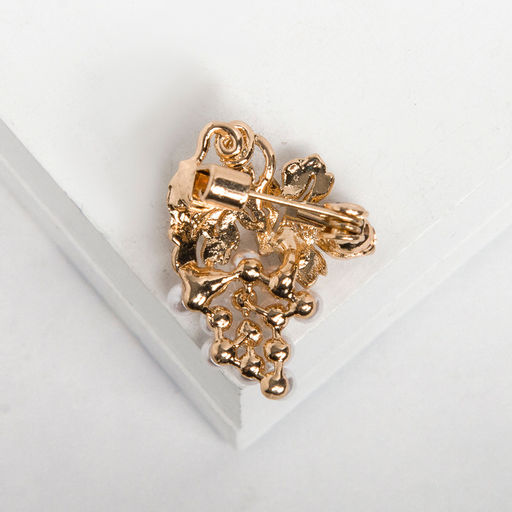 Брошь «Виноград» мини, цвет белый в золоте