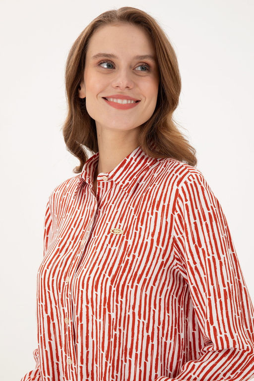 Женская рубашка с длинным рукавом с плиткой - U.s. polo assn фото 2