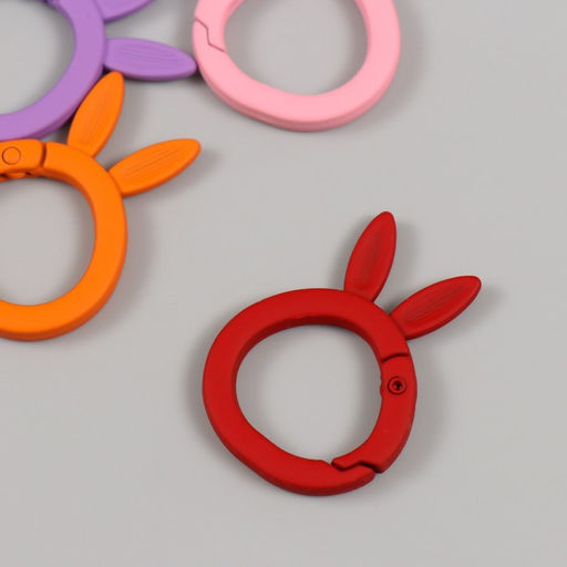 Цена за 4 шт. Карабин металл Голова зайчика МИКС 3,8х2,7 см - Арт узор фото 4