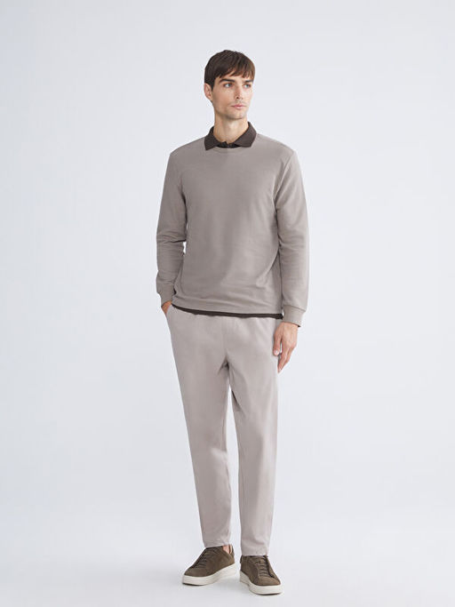 Bisiklet Yaka Uzun Kollu Erkek Ti??rt