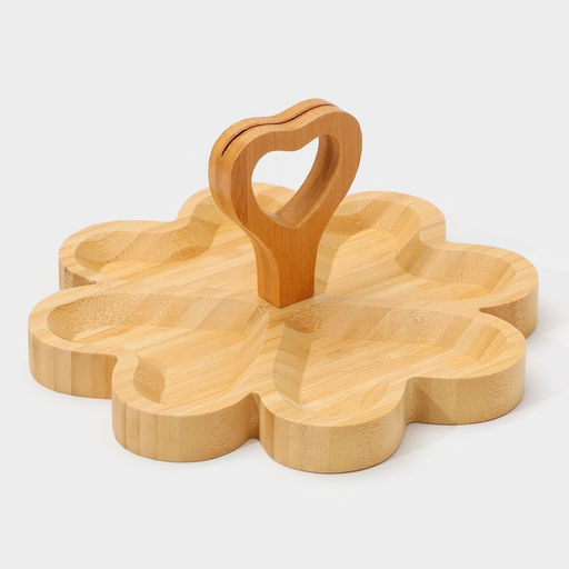 Менажница Доляна Цветок, 19.5?19.5 см, 4 секции, бамбук