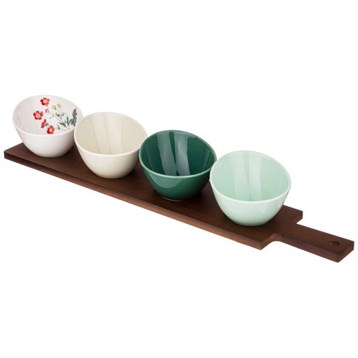 НАБОР ИЗ 4 САЛАТНИКОВ BRONCO MEADOW11*9*6 СМ НА ДЕРЕВЯННОЙ ПОДСТАВКЕ С РУЧКОЙ 47*9,5*1 СМ  фото 4