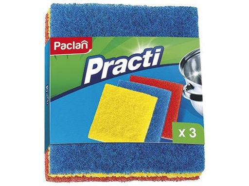 Набор мочалок 3 шт абразивных арт. 320057, 3200571, 3200572, 320029, 409220, 409221 Paclan