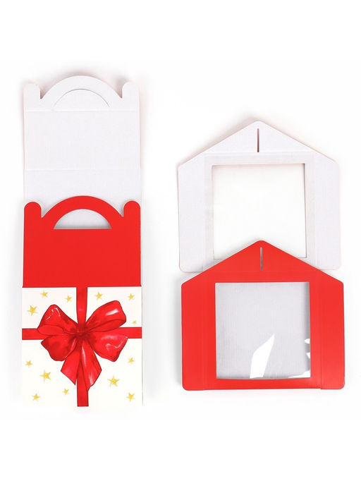 Цена за 5 шт. Коробка кондитерская с окном, сундук, «Бант», 20×20×20 см