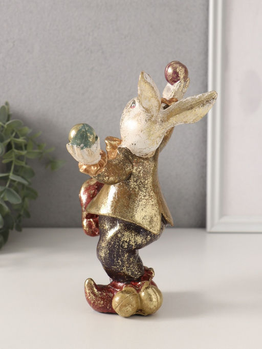 Фигурка полистоун «Цирковой кролик-жонглёр», 12.5×15×20 см