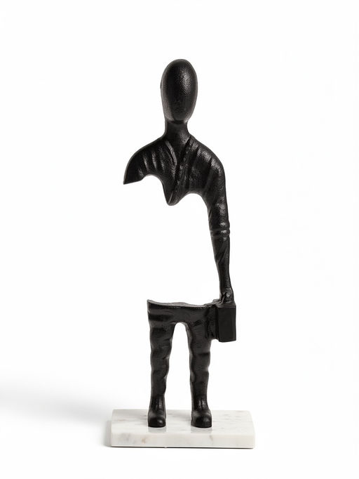 Сувенир "Опустошение" алюминий, мрамор 15,5х10,5х41,5 см