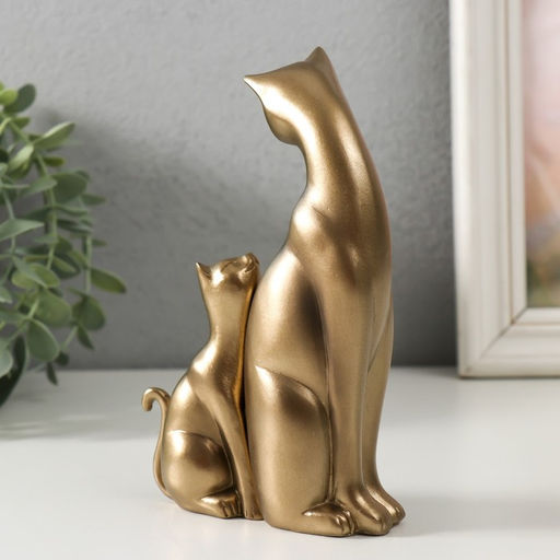 Набор фигурок полистоун «Кошка с котёнком», 2 шт., 15.5 см; 9.3 см