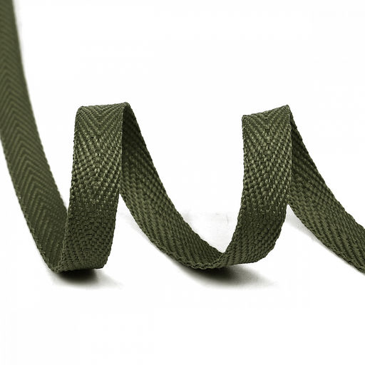 Лента-тесьма 10мм киперная 2г полиэстер TBY цв.S096 хаки уп.50м
