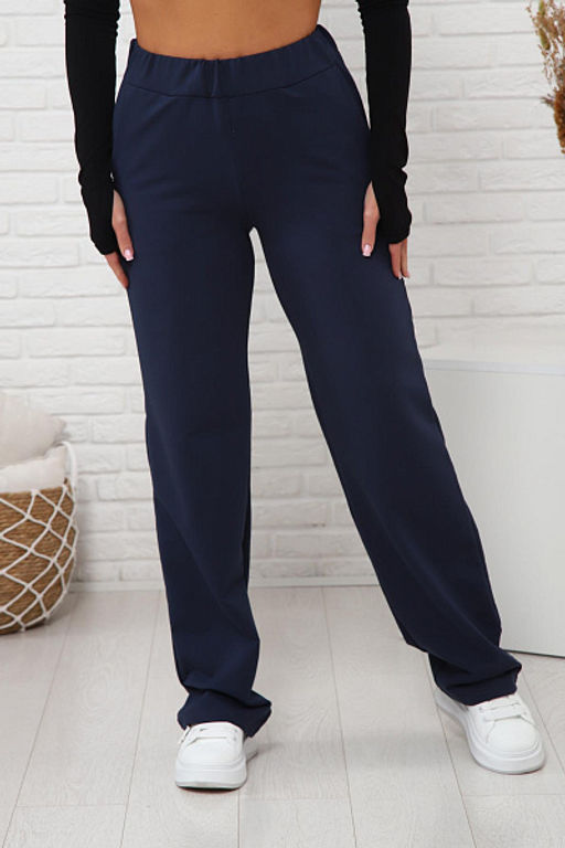 Брюки с карманами футер с лайкрой (01038, темно-синий) - Плиона фото 12
